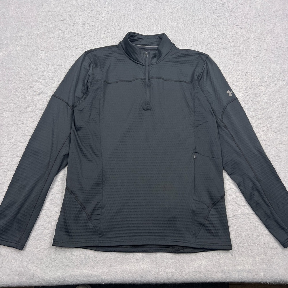 Under Armour Spectra 1/4 Zip Pullover Men's XL Black Coldgear Thermal Base Layer